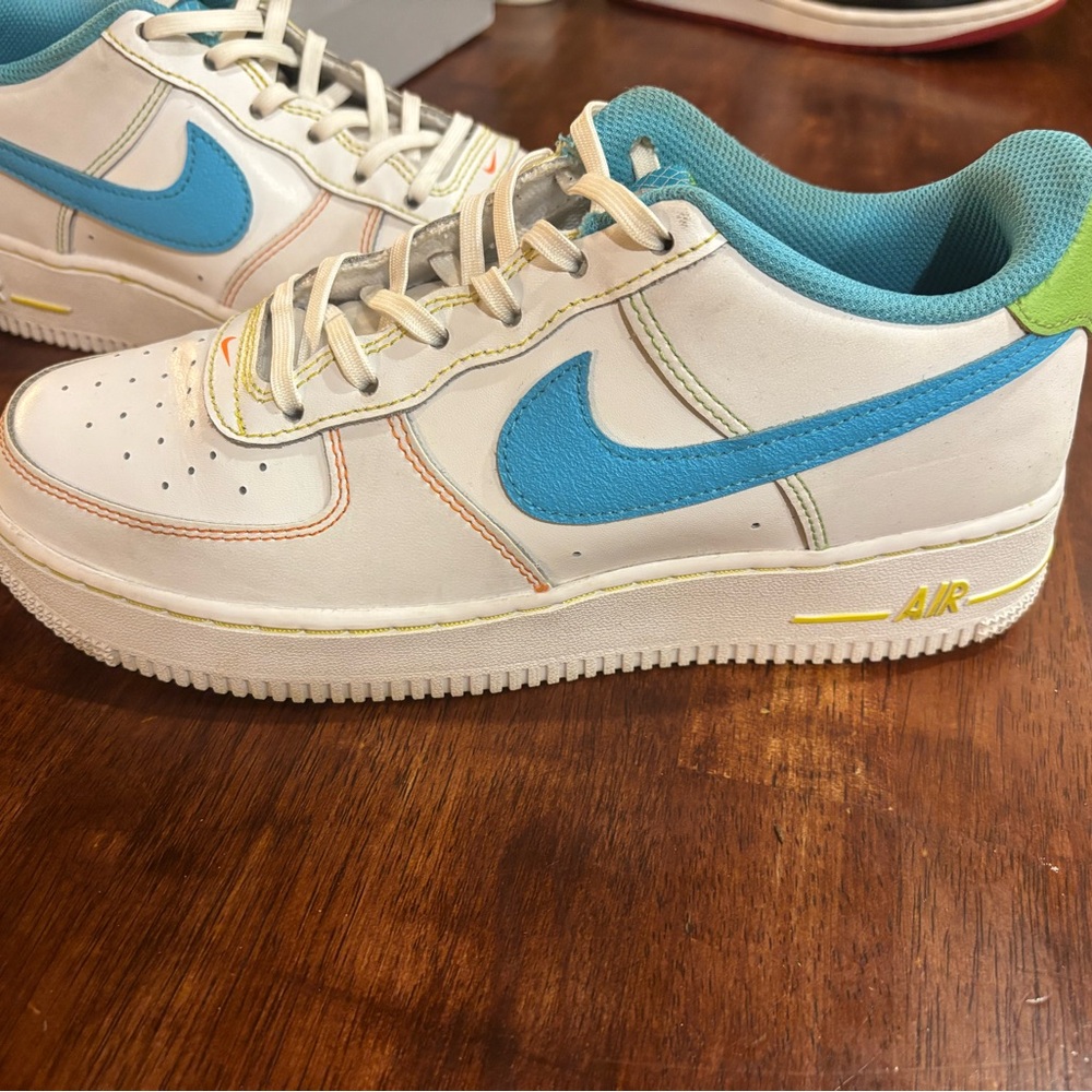 Nike White and Blue Air Sneakers